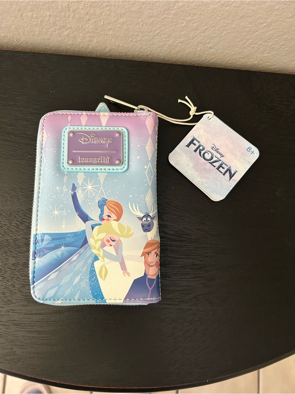 Disney Frozen Pastel Blue Purple Character Zip Wallet by Loungefly